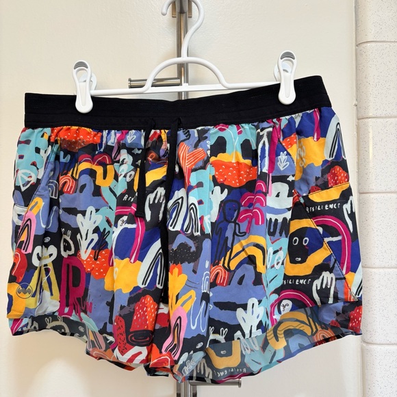 Janji Pants - Janji Black and Blue Running AFO Shorts XL Lined Art Deco Pocket from REI